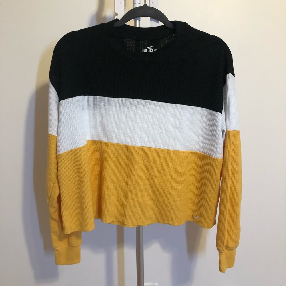 Hollister Long Sleeve Yellow Boyfriend Tee